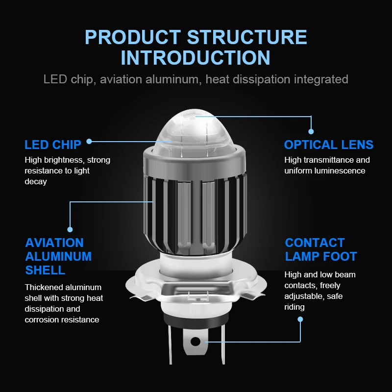 H4 LED H6 BA20D P15D LED Motorcycle Headlight Bulbs CSP Lens White Yellow Hi Lo Lamp Dual Color Moto Scooter  Accessories 12V