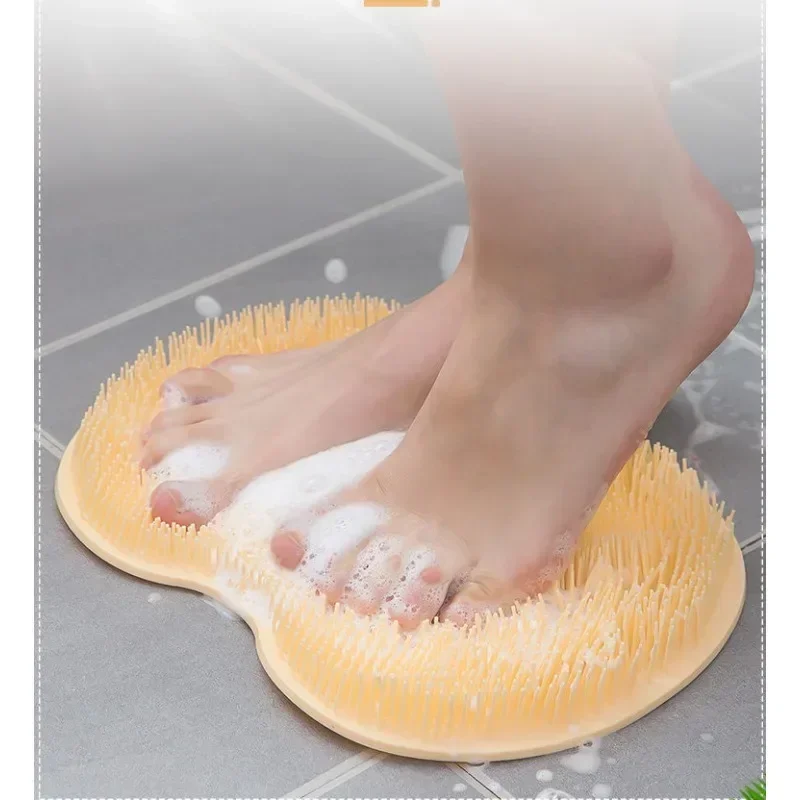 Shower Bath Mat Foot Massager With Non-Slip Suction Cups Bathroom Mat Silicone Suction Cup Massage Brush For Bathroom tool