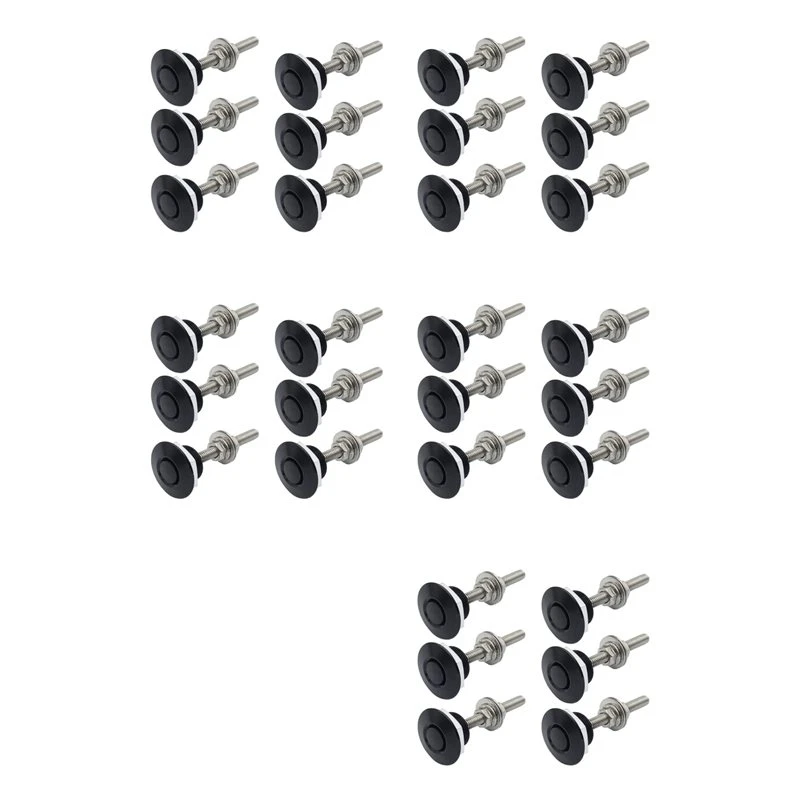 A80X-30Set 1.25Inch Aluminum Vehicle Hood Pins-Quick Release Lock Latch Bumper, License Plate Lock Clip, Push Button Bonnet