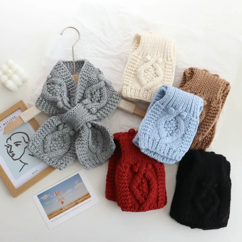 

Корейский стиль Ins Стиль вязаный маленький шарф с бриллиантами женский осенне-зимний новый теплый шарф с защитой шеи однотонный шерстяной шарф с крестом