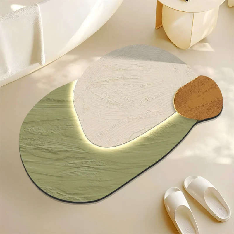 Bathroom Absorbent Floor Mat Toilet Door Dirt Resistant Carpet Bathroom Diatomaceous Earth Anti Slip Quick Drying Foot Mat