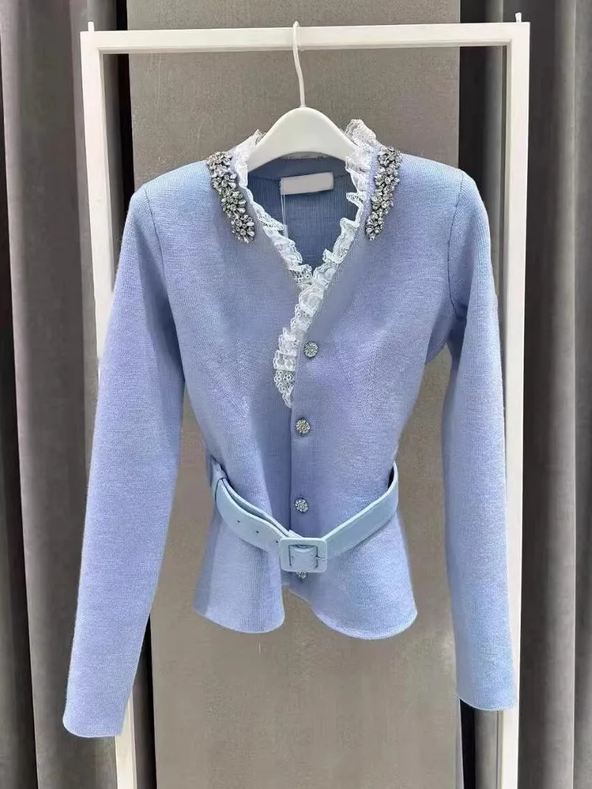 

Chic French Style Short Outerwear Women's Spring 2026 New Heavy Embellished Lace Trim Jacket Elegant Top for Ladies