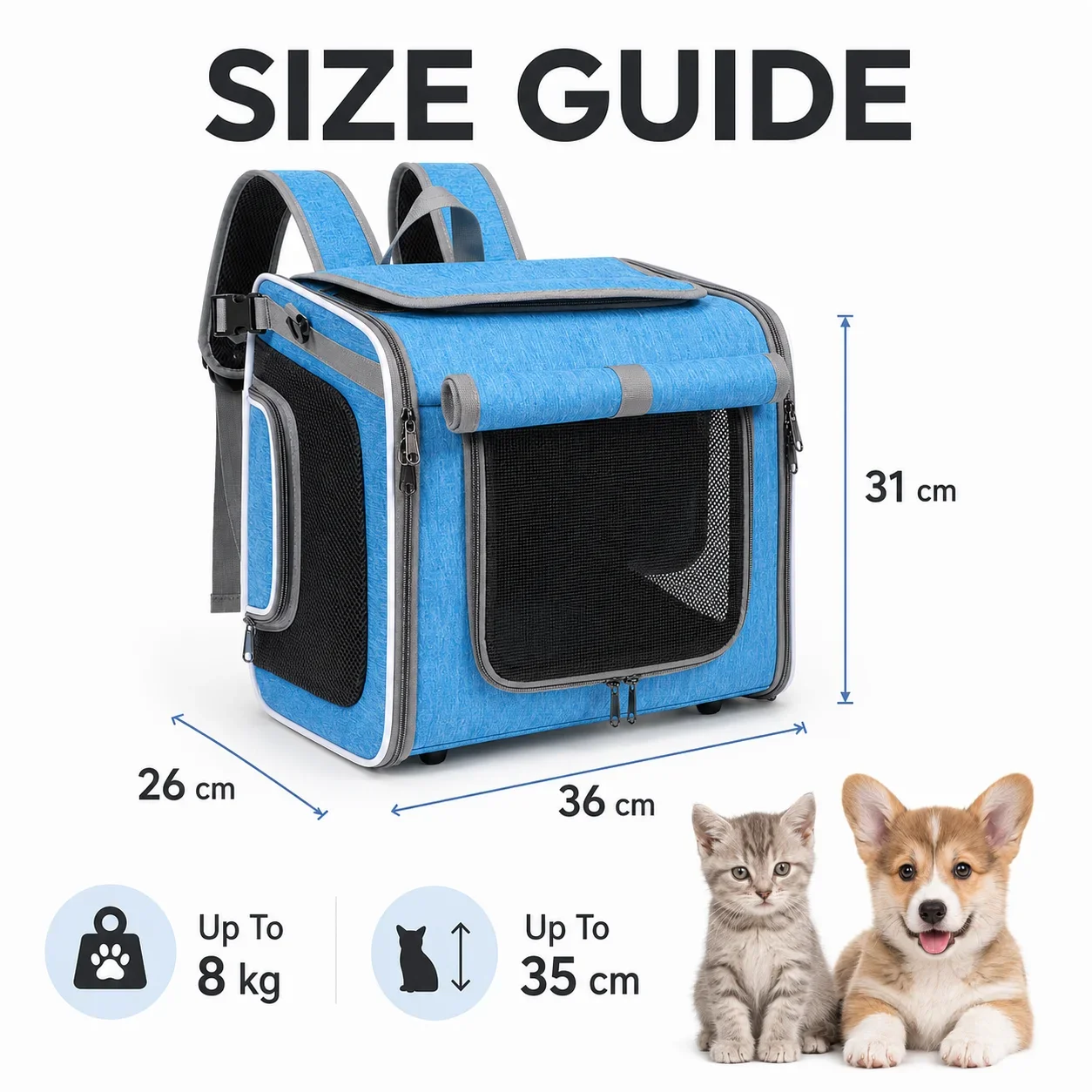 Breathable Cat Carrier Backpack Expandable Bike Basket Portable Foldable Pet Travel Bag For Small Dogs Puppies Cycling Outdoor