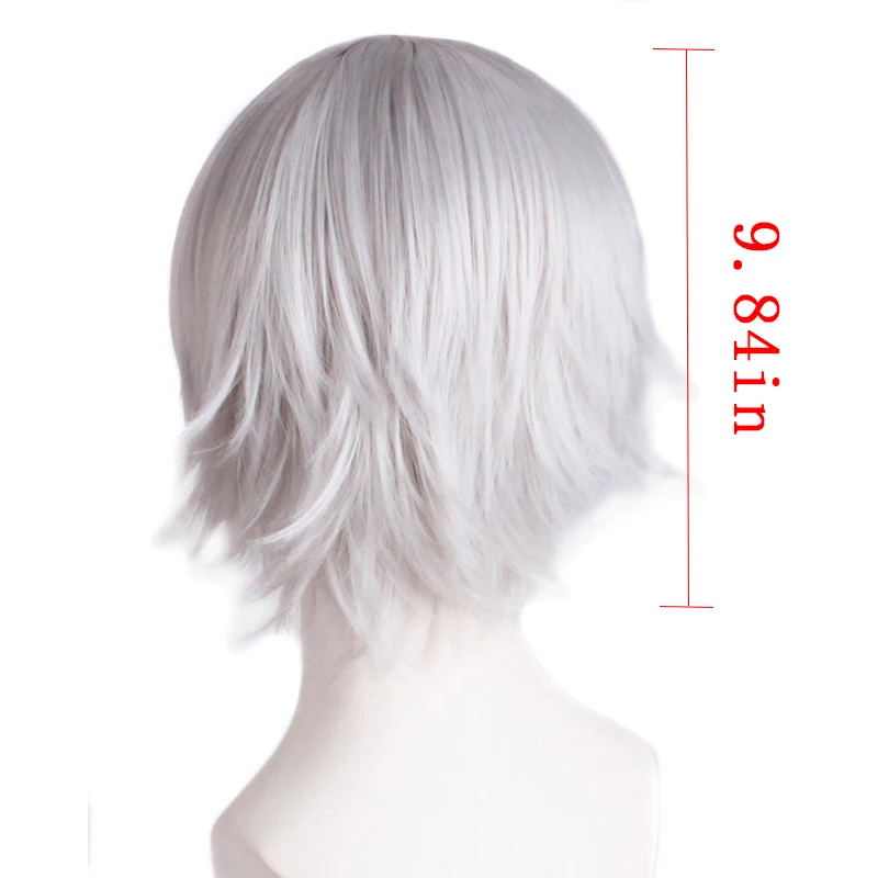 Sakata Gintoki Role Wig Comic Exhibition Dress Up Headwear Silvery Fluffy Reflex Action Short Hair Concert Dress Up Anime Wig