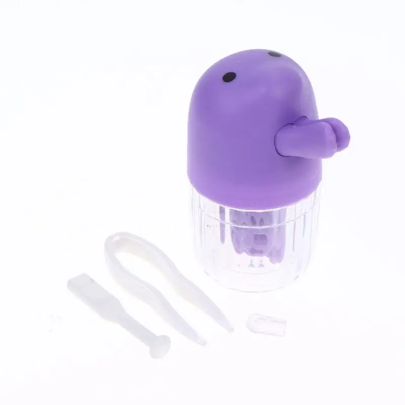 1 Set Portable Travel Washer & Storage Box 2-in-1 Manual Rotation Contact Lens Cleaner Case Lens Cleaning Kit