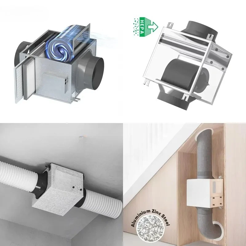 One-way flow positive input ventilation supply duct fan Commercial household single flow ventilation system