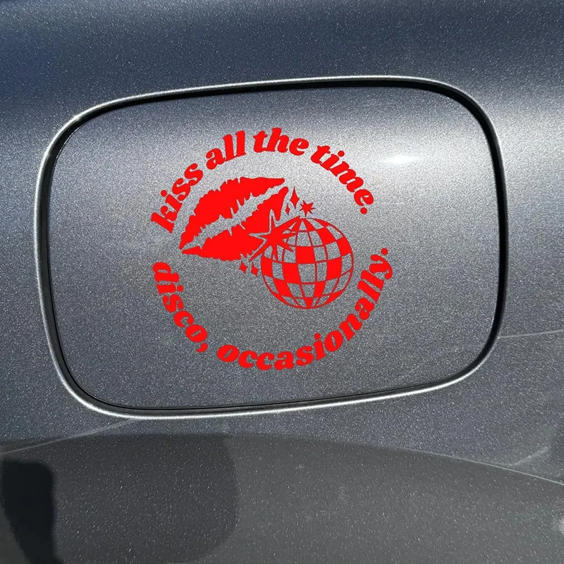 

1PCS Kiss All The Time Disco Occasionally for Car Sticker Decoration Windshield Windows Fuel Tank Cap Waterproof Vinyl Decals