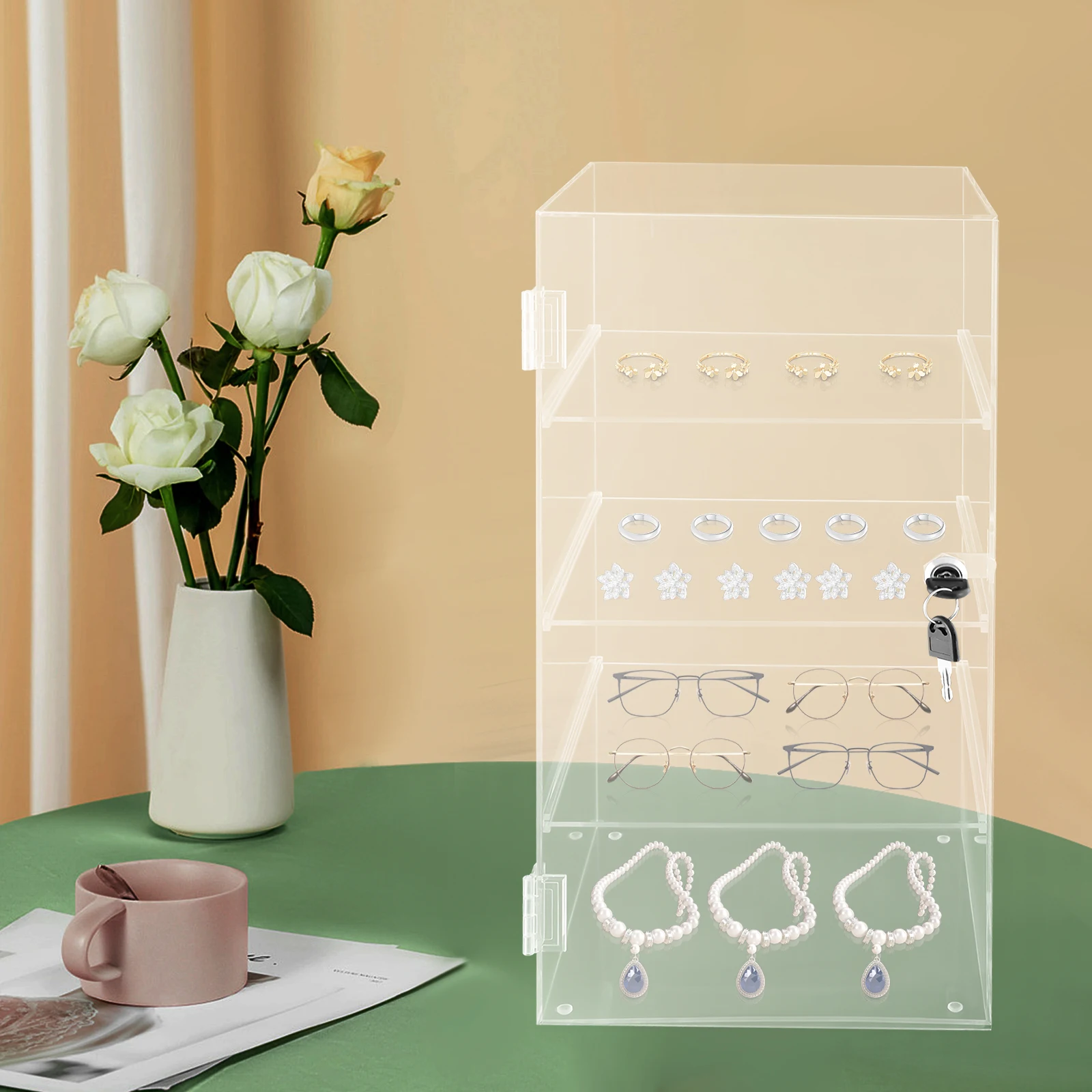 

Современный настольный акриловый демонстрационный бокс с гладкими краями и высококачественными петлями, готовый к использованию для дома и розничной торговли