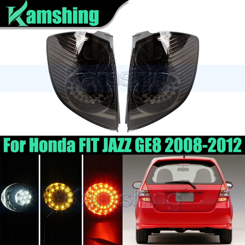 1pair Rear Bumper Taillight For Honda FIT JAZZ GE8 2008-2012 Modifying LED Taillamp Signal Lamp Rear Brake Light Reverse Light