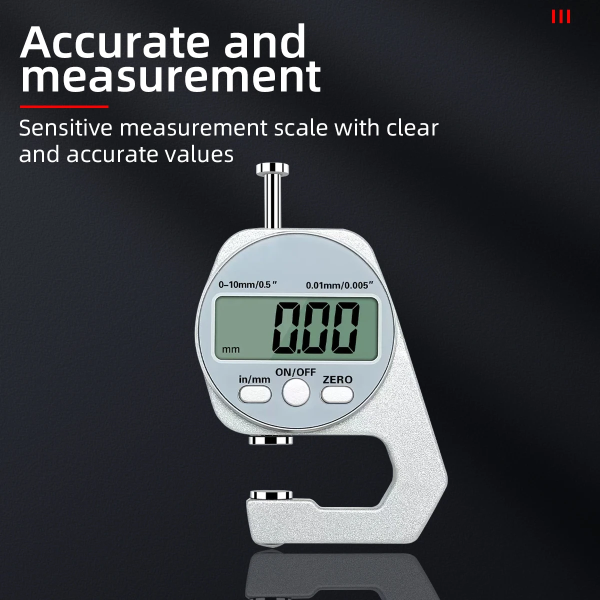 Digital Display Thickness Gauge Zinc Alloy Electronic LCD Micrometer Metric Imperial Wall Thickness Measurement Tools 0-10/20mm