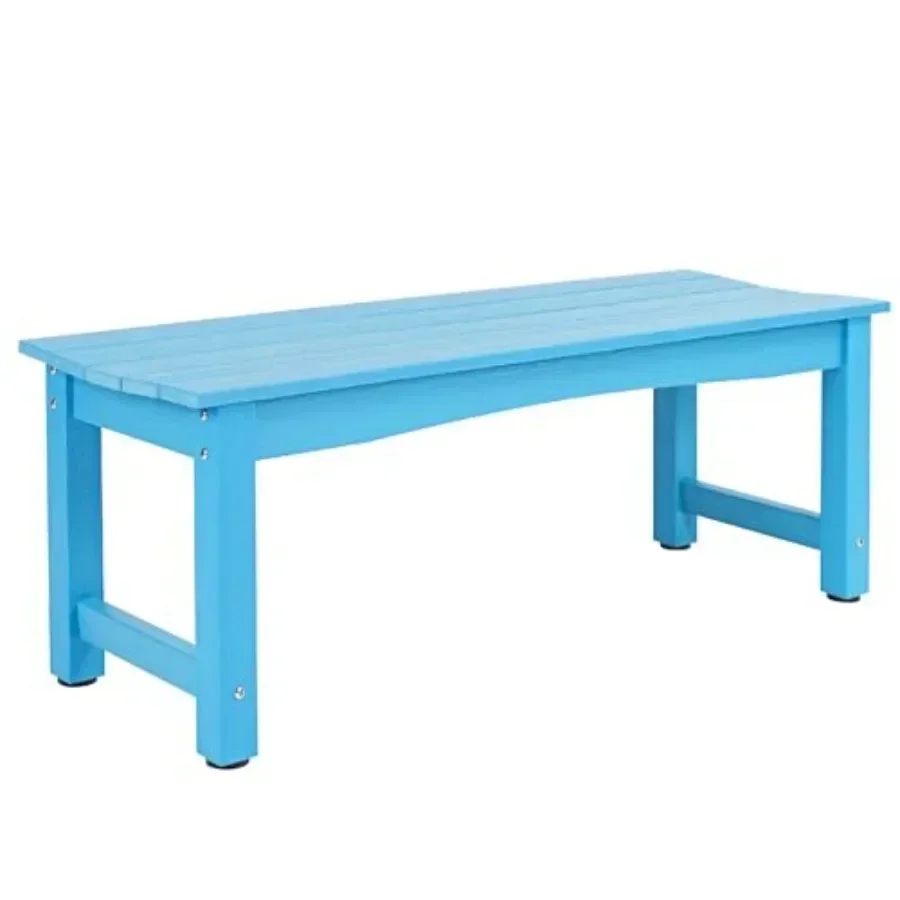 Weatherproof HIPS Outdoor Bench, 2-Person Patio Dining Bench, All-Weather Poly Lumber Garden Bench, Never Rot or Fade, Park Ben