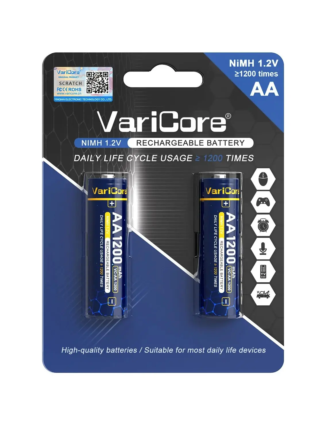 AliExpress VariCore AA 1200mAh 1.2V Ni-MH Rechargeable Batteries High Capacity for Digital Camera/RC Toy/Flashlight Long Cycle Life Eco-Fr