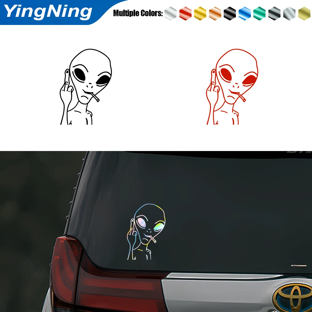

Personalized Rebellious Alien Car Sticker Reflective DIY Pattern Automobiles Bumper Exterior Decoration Vinyl Decals Accessories