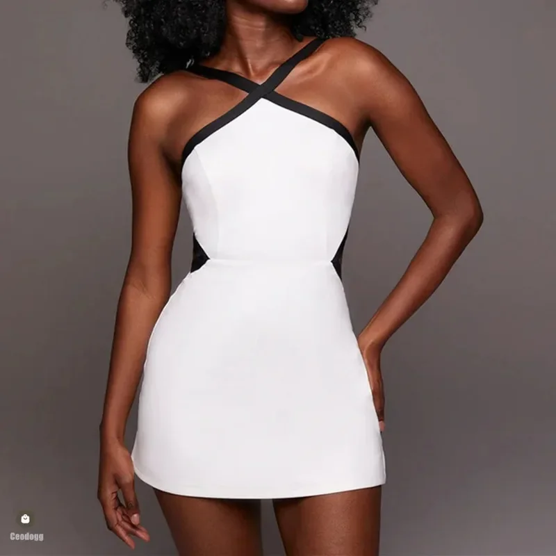 

Pad Sport Bra Anti Shorts Women One Piece Jumpsuit Yoga Set Dress Athletic Golf Badminton Pickleball Tennis Active Wear Suits