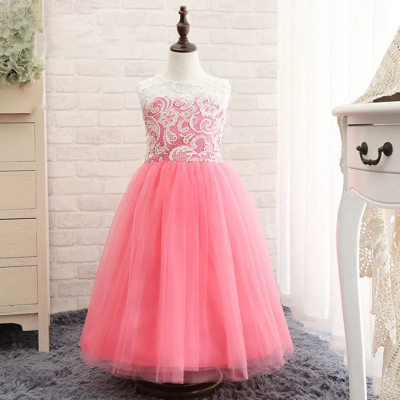 

Elegant Tulle Lace Printing Fluffy First Communion Dresses Princess Flower Girl Dresses Wedding Party Ball Birthday Present