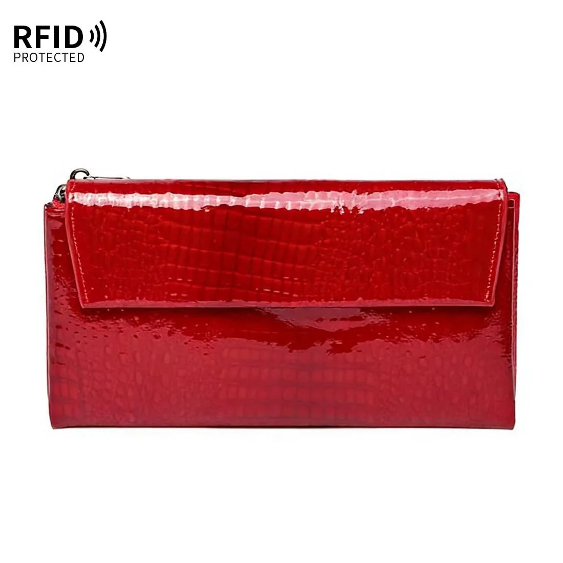 RFID Card Holder Women Genuine Leather Wallet Soft Real Cow Leather Purse Ladies Long Cowhide Clutch Bag