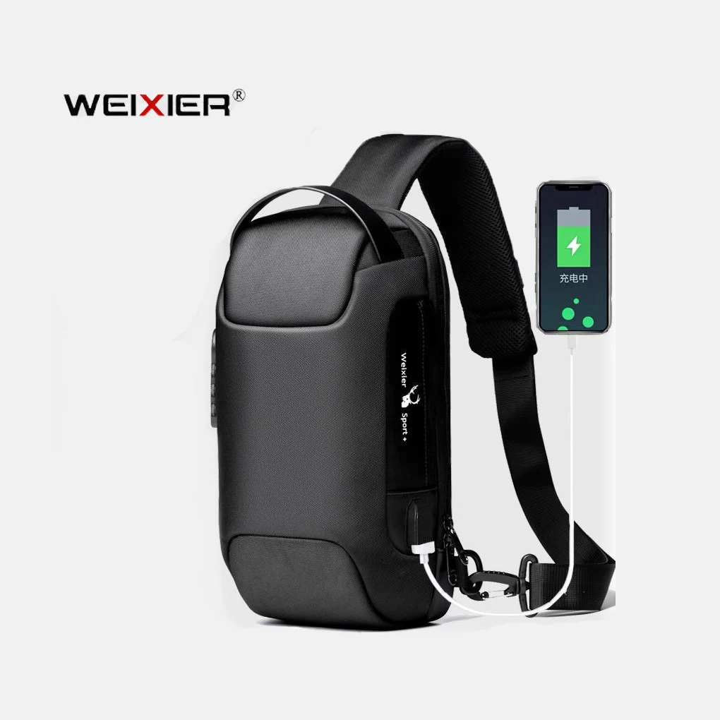 Men fashion Shoulder Bag USB Charging Combination Lock Waterproof Scratch Resistant Back Breathable Business Sports Leisure Bags