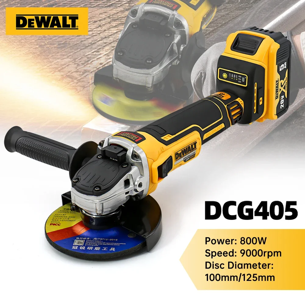 

DEWALT DCG405 100mm M14 flat head angle grinder bare machine tool cutting machine brushless 18V lithium battery Power tools