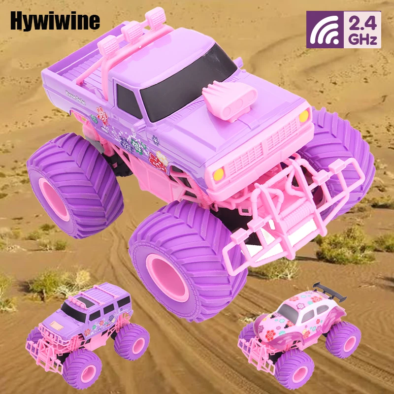 Pink RC Car Off-Road Big Wheel Electric Drive High Speed Purple 2.4G Remote Control Car Girls Trucks Toys for Children Christmas