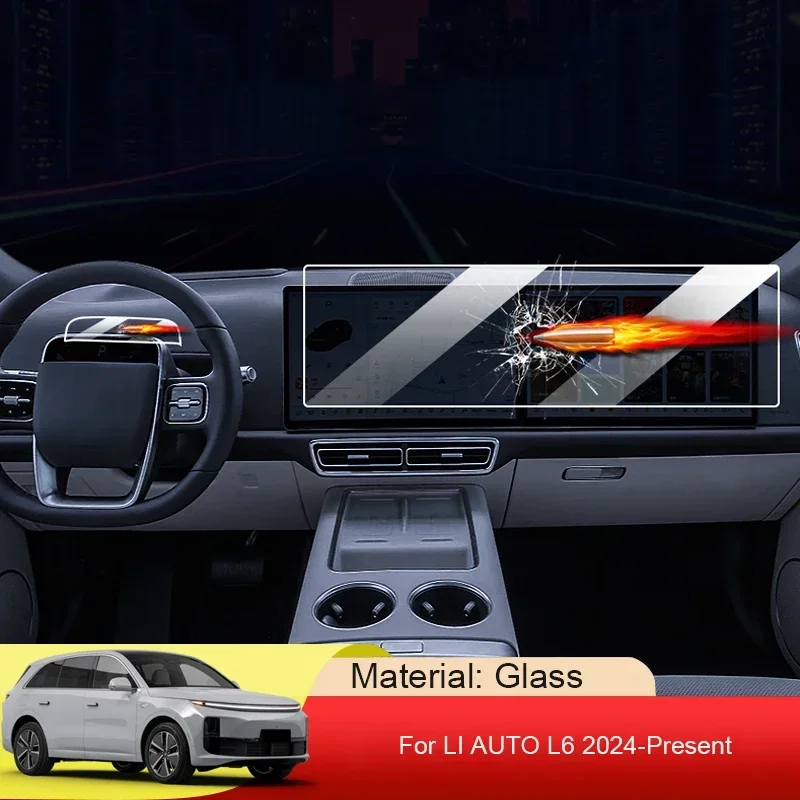 

For LI AUTO L6 2024-Present Car GPS Navigation Screen Protect Glass Film Dashboard Display Tempered Sticker Internal Accessories
