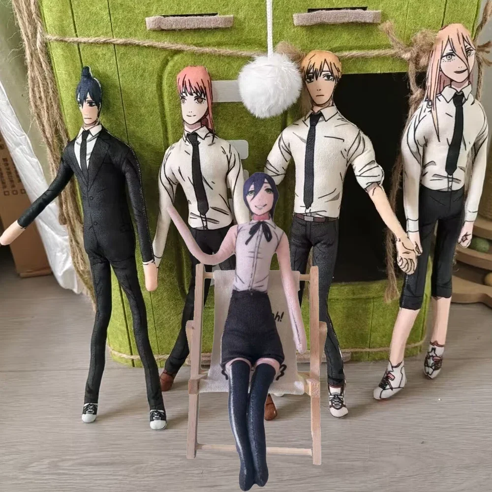 28cm Abstract Twistable Doll Anime Chainsaw Man Denji Makima Hayakawa Aki Power Reze Cosplay Plush Stuffed Dolls Shape Prop