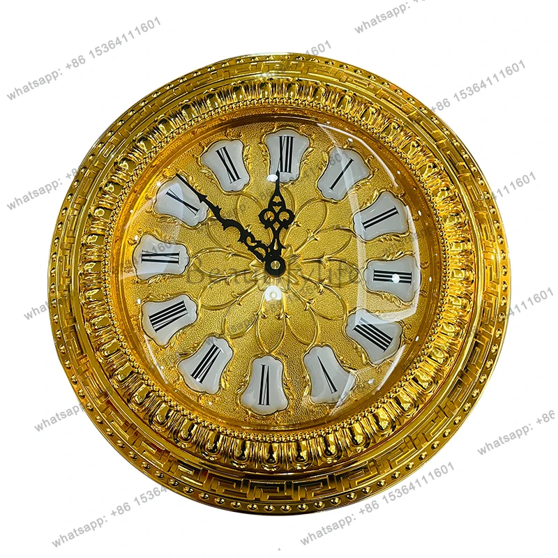 

European creative round copper wall clock handmade imported movement quartz fashion home silent wall clock
