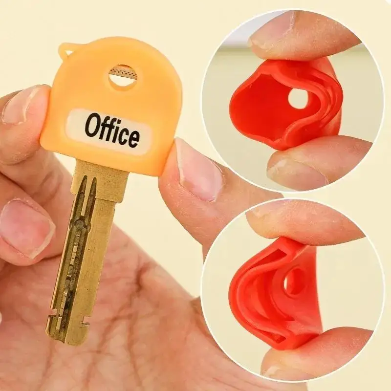 »20Pc  (excluding keys) Elastic Key Identifiers Protector Key Toppers Cover Soft Rubber Colored Key Caps Covers DIY Accessories