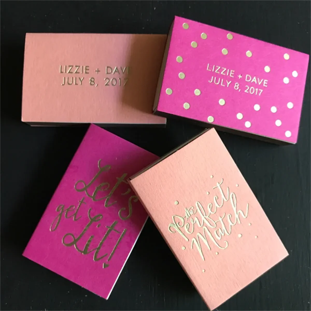 The Perfect Match Personalized Matchboxes - with polka Dots - Wedding Matchbox Favor, Party Decor Matches, Custom Match Box, Bri