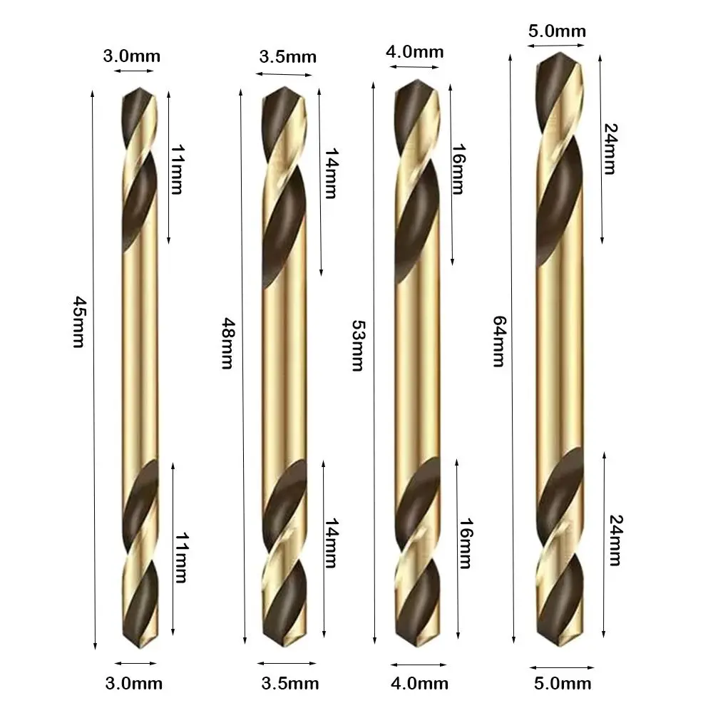 3,0-5,2 mm HSS metalen gatensnijder gereedschap boren punch gereedschap boorgereedschap dubbele kop spiraalboor