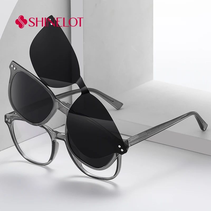 

97757 Three Layer Mirror Set Clip on Sunglasses Polarized Magnetic Sun Glasses Female Shades Fashion Icon Eyewear