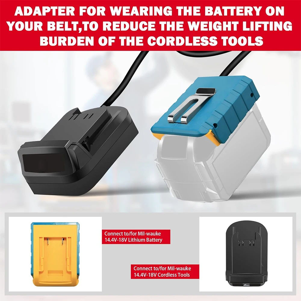 Akku-Verlängerungskabel-Werkzeug, geeignet für Makita, Bosch, Milwaukee, für DeWalt, EU-Stecker, 18 V Lithium-Akkus und Werkzeuge