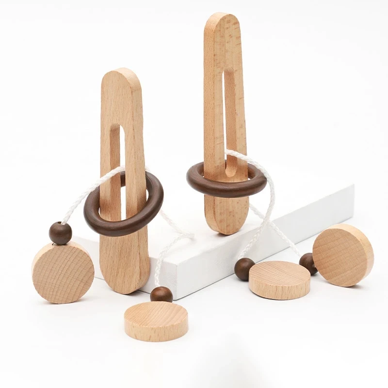 Puzzle en Bois Intelligent pour Enfant et Adulte, Jouet de Déverrouillage Kong Ming, Casse-Tête, Montessori, Jeux de Décompression et de Réflexion