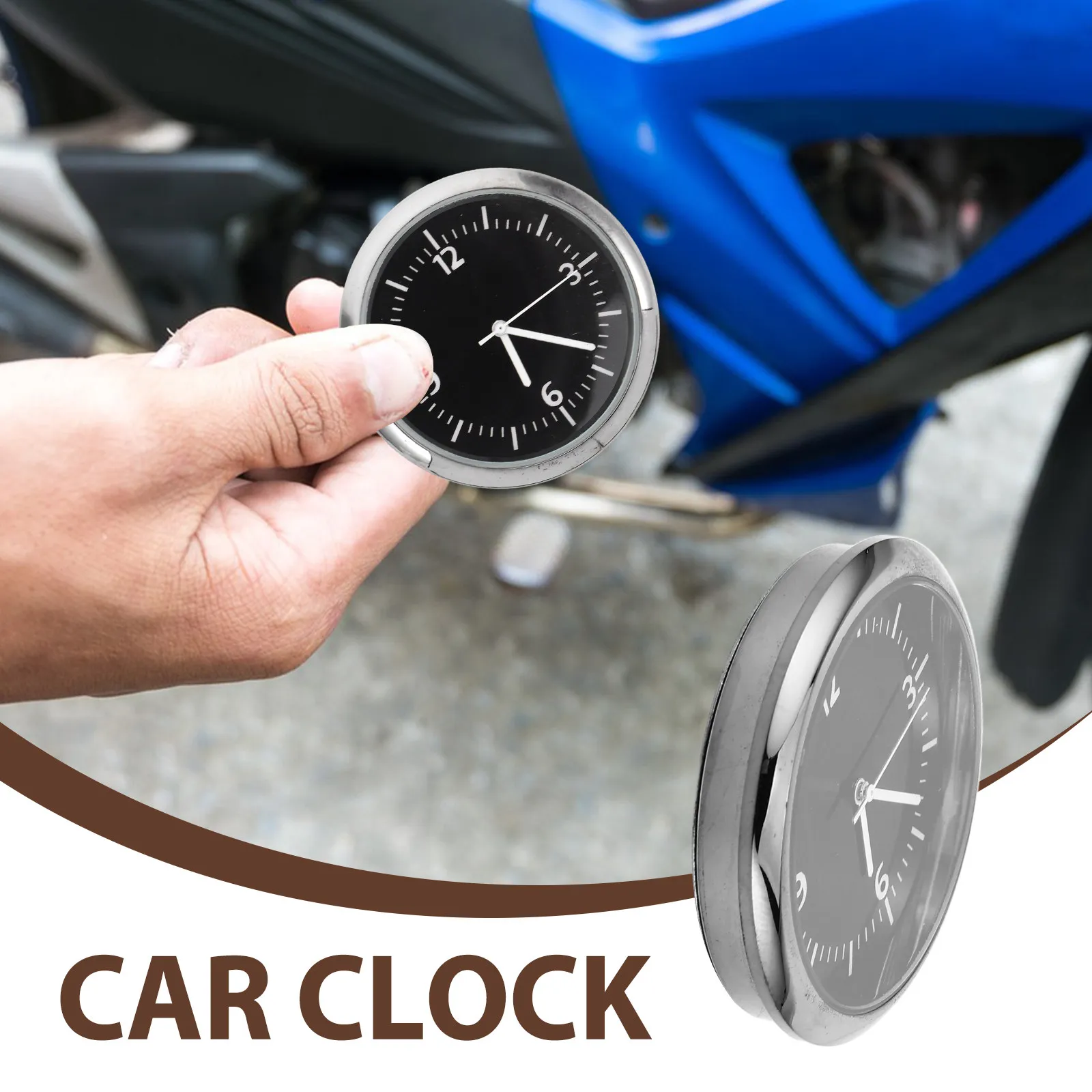 Car Dashboard Electronic Clock Compact 4Cm Quartz Stick on Vehicle Watch Motorcycle Boat Interior Auto Timekeeper