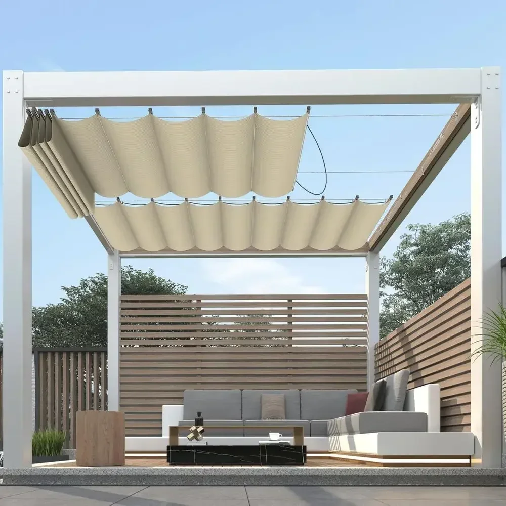 4' × 36' Pergola Shade Cover Retractable Pergola Replacement Slide Shade Sail with Cable Hardware or Outdoor Patio Porch Garage