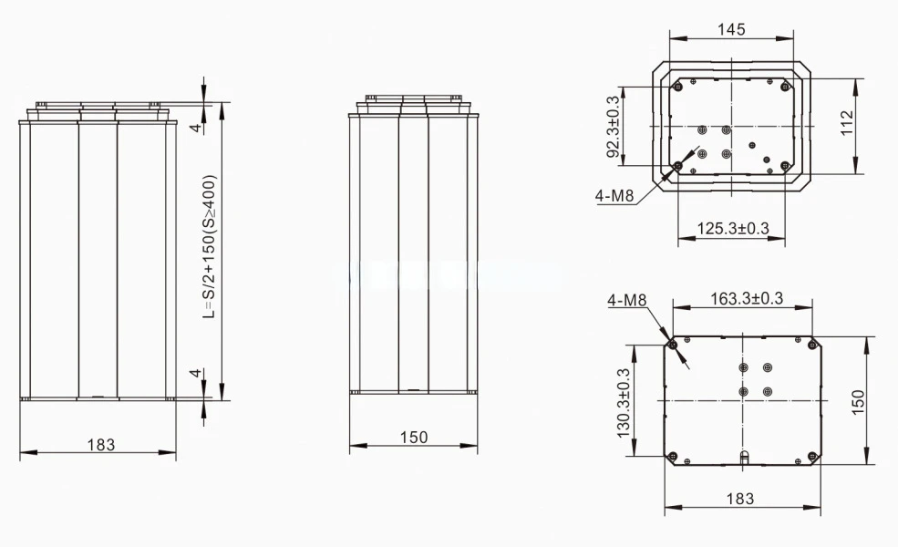 3 stage 24V 6000N big bending moment(1750N.m) heavy load capacity low noise Electric  Lifting Column actuator RS-LC3-3A