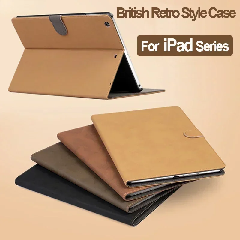 

British Retro Case For iPad 2 3 4th 5 6 Air 1 2 Air 3 4 5 10.9 Pro 11 Mini 6 5 4th 3 2 1 iPad 7 8 9 10th Frosted Business Cover