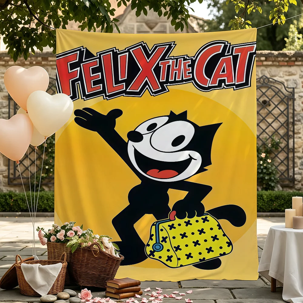 Cartoon F-Felix the C-Cat-S flag Wall Decor For Garden Party Living Room Home Bedroom Outdoor Tapestry Banner