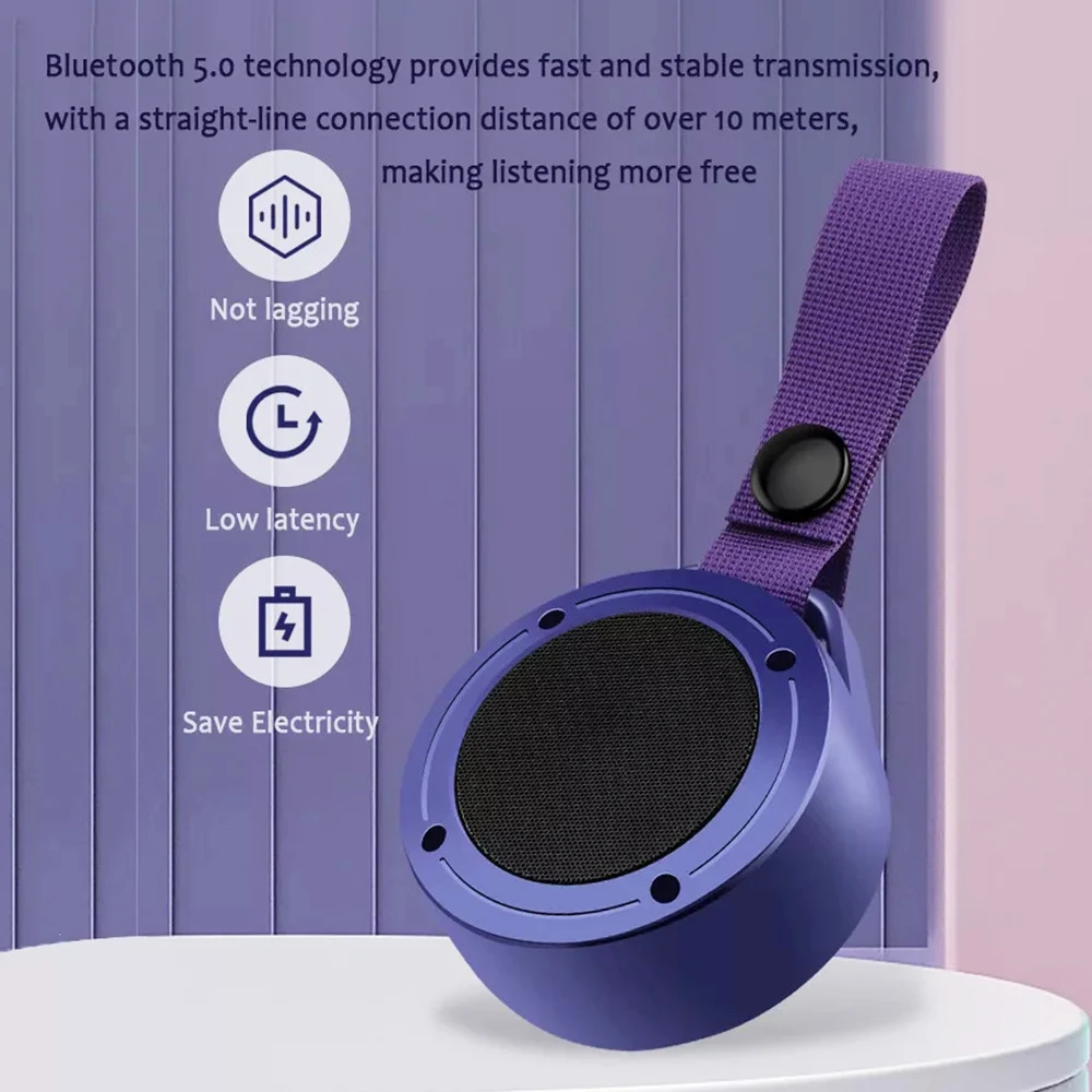 Portable Mini Speaker With 7LED RGB Light Bluetooth Speaker IPX4 Waterproof Outdoor Wireless Speaker Audio Stereo Subwoofer Loud