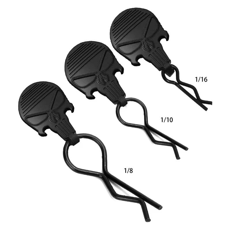 10Pcs Universal RC Car Body Clips with Pull Tabs Black White for 1/8 1/10 1/16 Losi Arrma Axial Redcat HPI HSP view 5