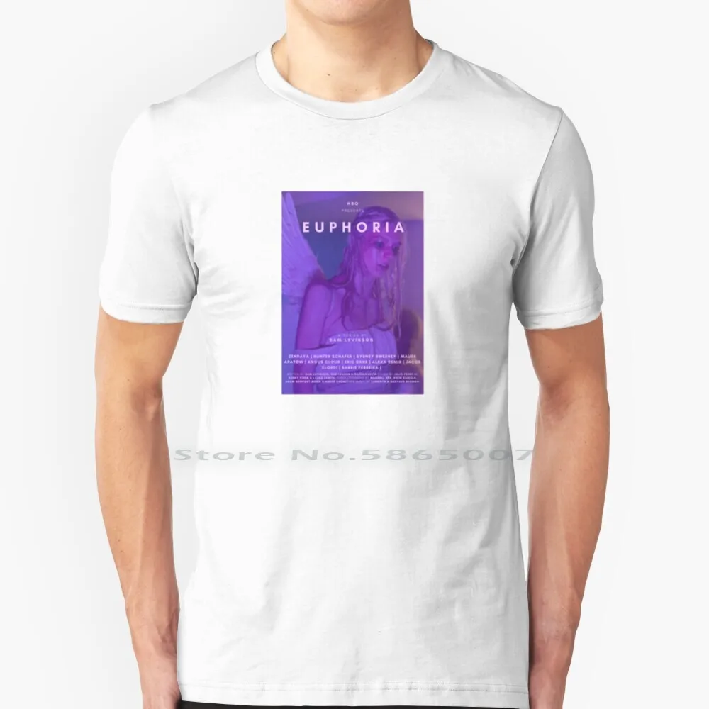 Euphoria Hunter Schafer Tv Show Poster T Shirt 100% Cotton Euphoria Hbo Zendaya Alexa Demie Hunter Schafer Jacob Elordi Sydney