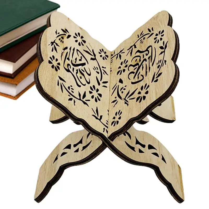 Stand Book Holder Quran Reading Holy Bible Wooden Prayer Easel Display Religious Foldable Gift Folding Rehal Wood Koran Support