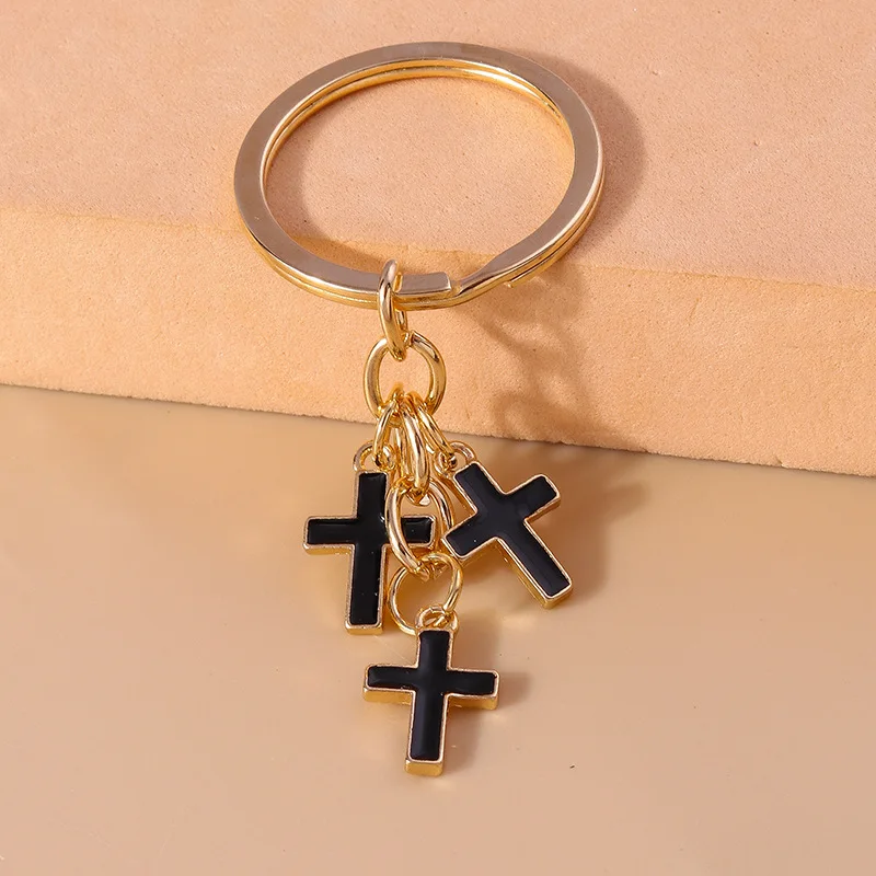 20pcs Cross Keychain Jesus Key Ring Religious Beliefs Key Chains For Women Men Car Hanging Punk Simple Jewelry Handmade Gifts