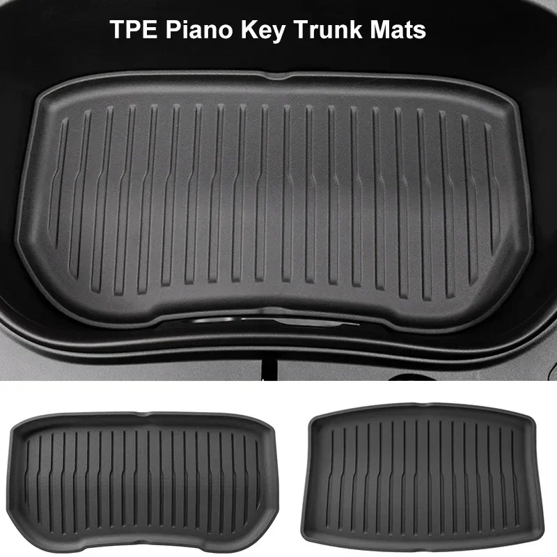 For Tesla Model 3 Highland 2024 Front and Back Trunk Mat TPE Carpet Waterproof Weather-resistant Pads Up and Down Layer Mats