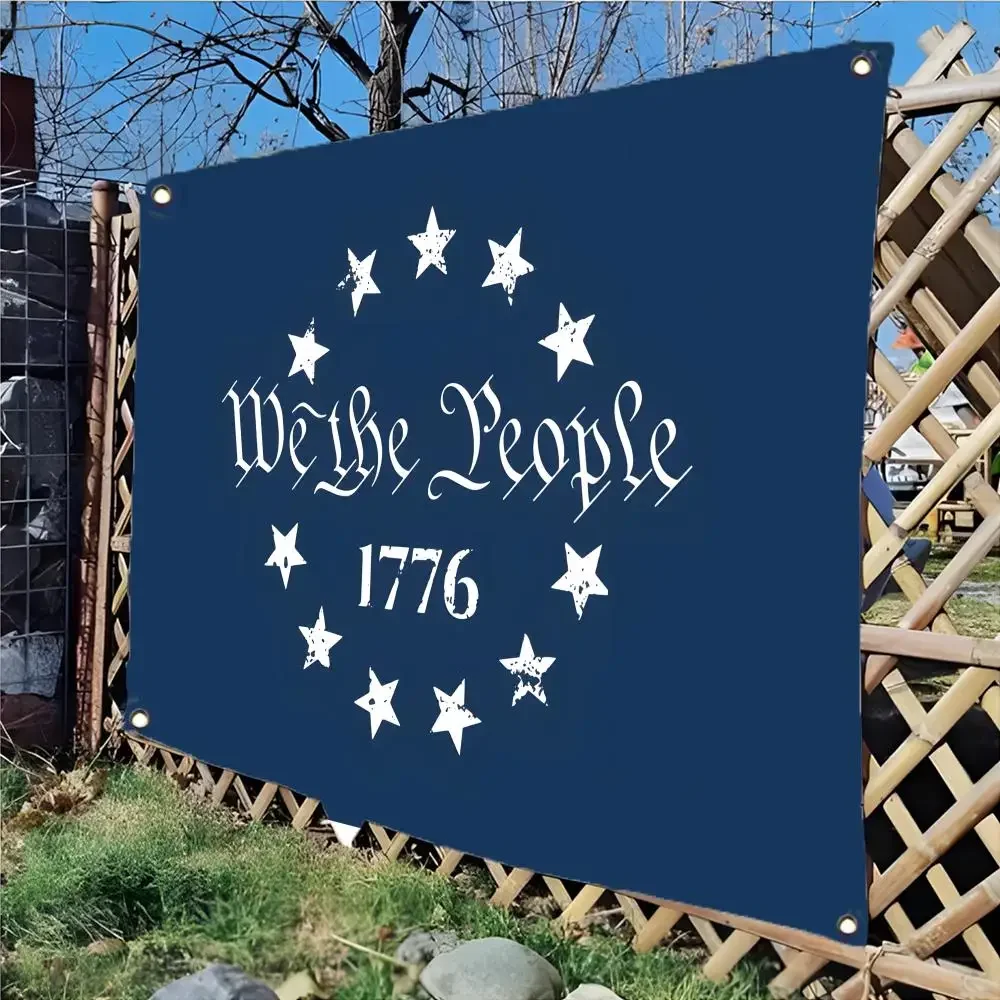 Ross 13 We the People 1776 Flags Daily four ring borderless design indoor outdoor decor easy hang install