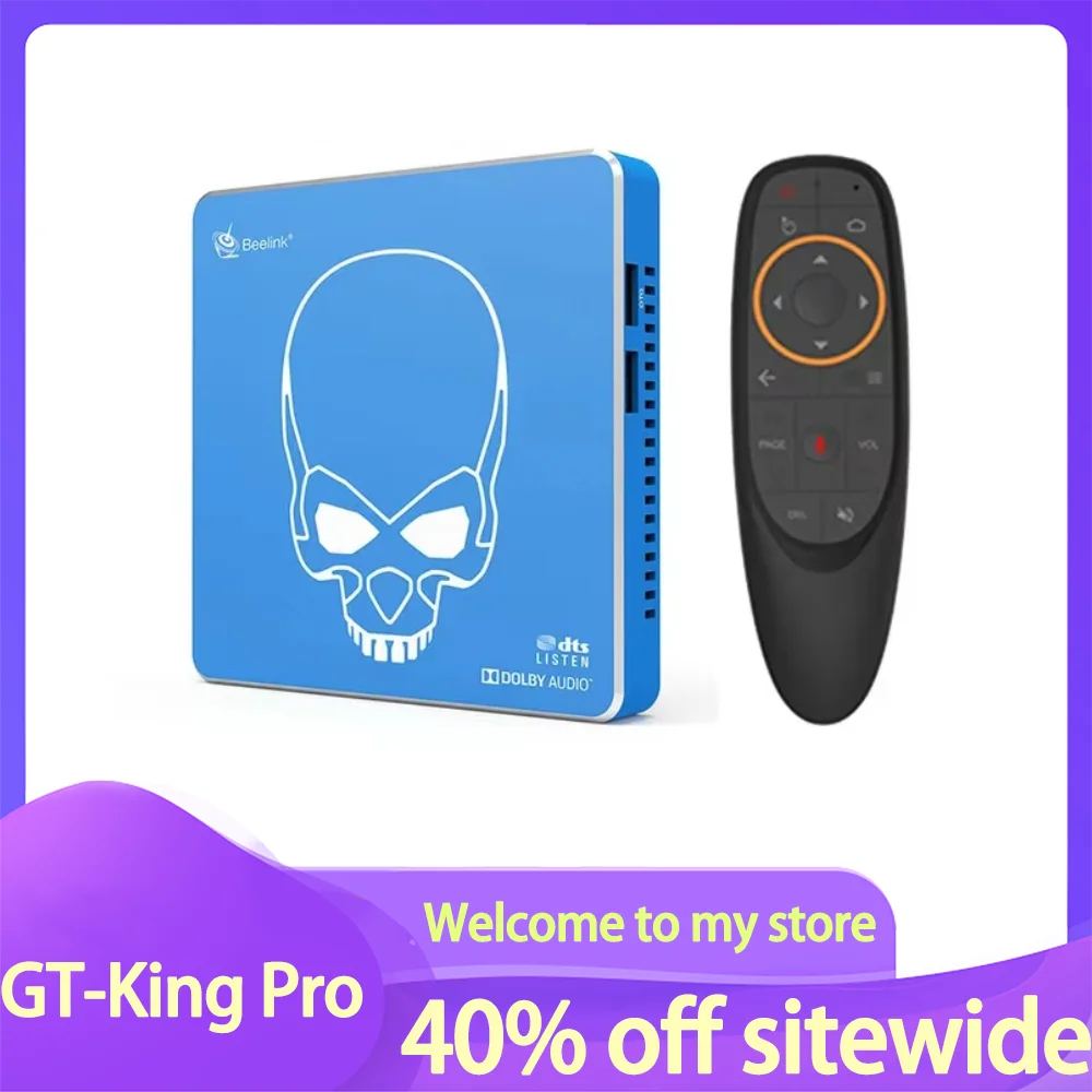 GT-King Pro WiFi 6 Beelink TV Box STB Dolby Audio DTS Listening Set Top Box 4K UHD HDMI 3D Video Format Blue LED Display IPTVtv