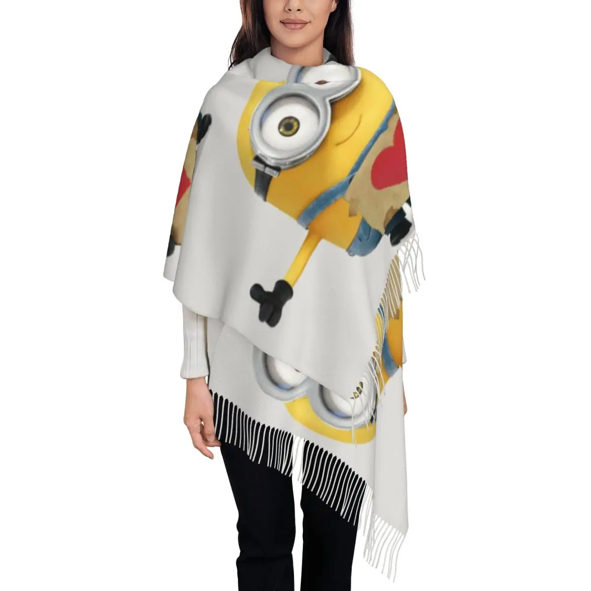 

Пользовательский принт аниме M-Minions мультфильм LOVE шарф для мужчин и женщин зимние теплые шарфы шаль накидка