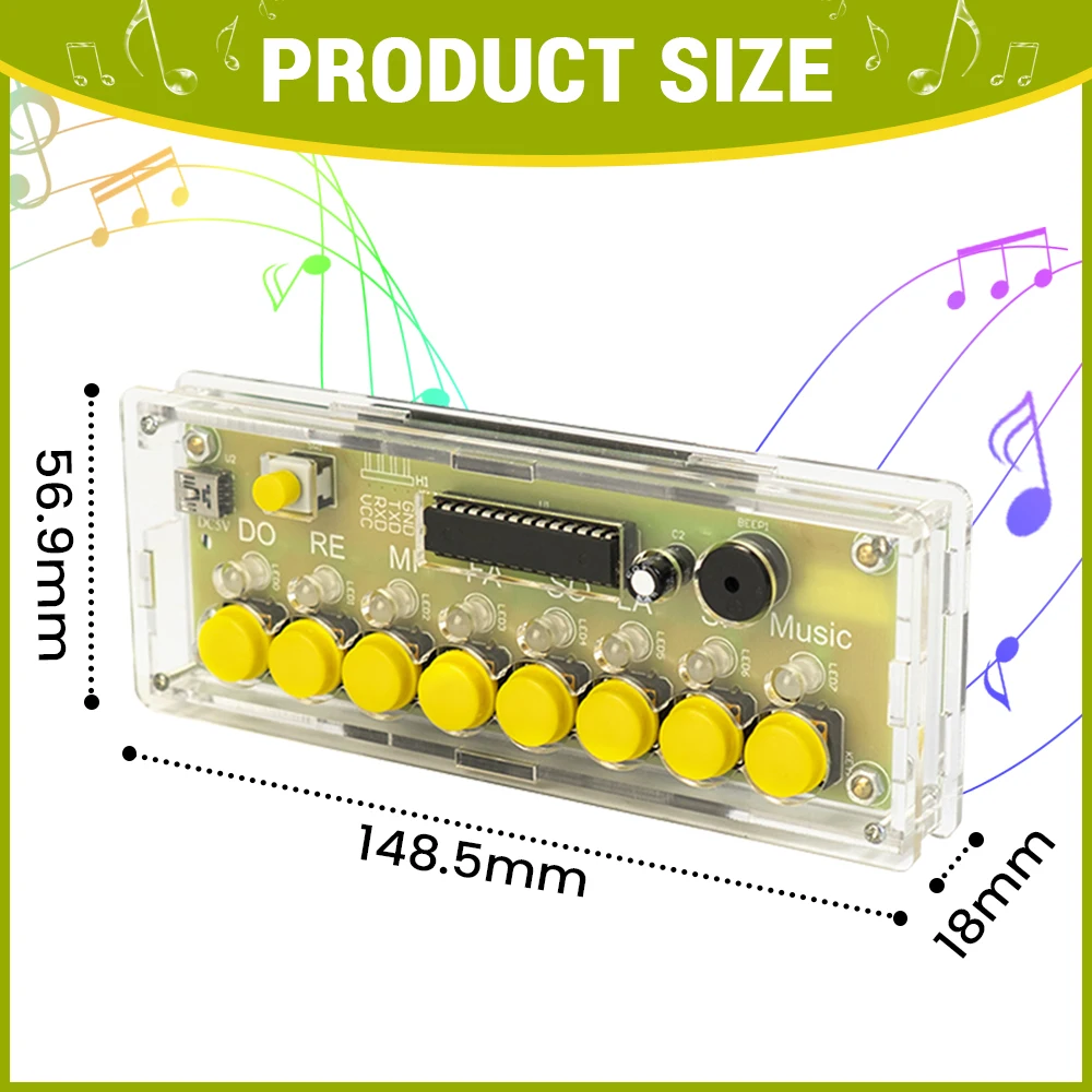 DIY 8 Keys Electronic Piano Kit Soldering Practice Assembly Musical Note Circuit Board DIY Electronic Kit