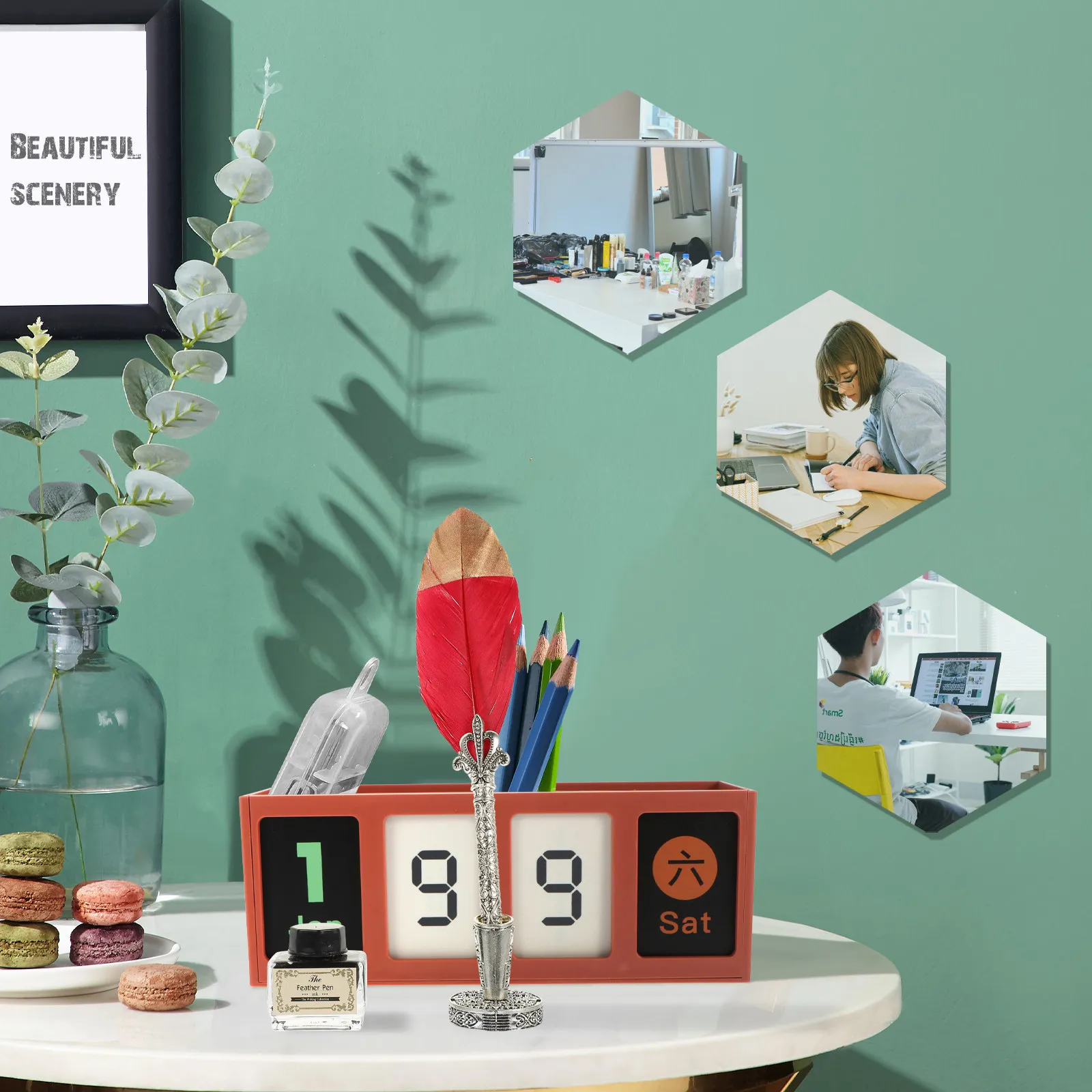 

Набор ретро-перьевых ручек: винтажный дизайн, каллиграфическая ручка для погружения, прочный и долговечный инструмент для письма, креативный подарок для бизнеса и на день рождения