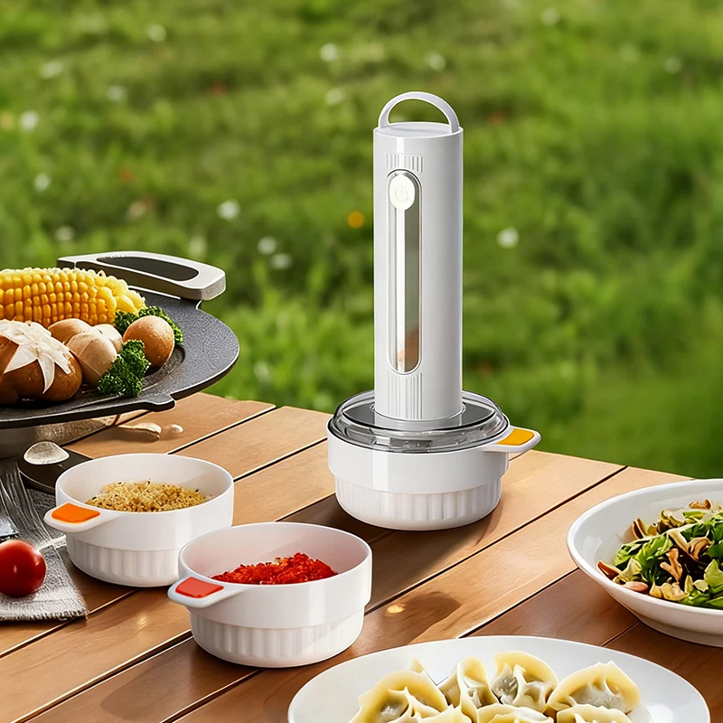 

Мини-электрический измельчитель еды, беспроводная измельчитель чеснока и машина для приготовления детского питания, портативный дизайн с двумя лезвиями и мощным двигателем