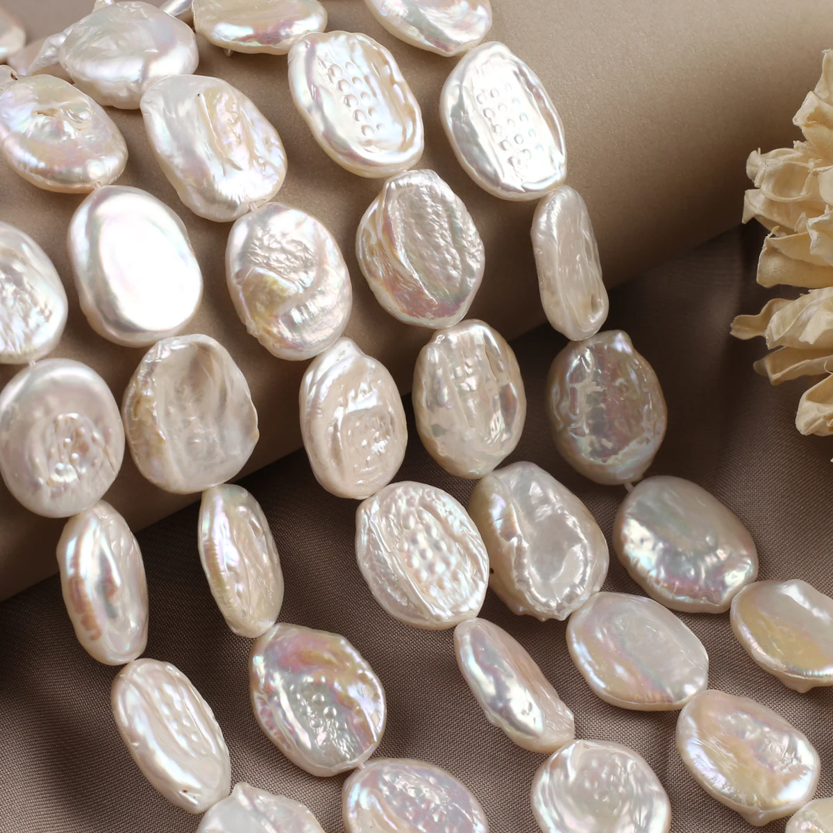 Natural Pearl Orange Rectangle Exquisite Shape Elegant Appearance for DIY Jewelry Making Handmade Bracelet Necklace Length 36cm